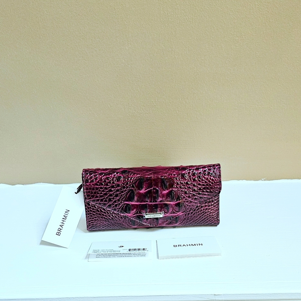 NWT Brahmin CHERRY LACQUER Sophia w/Veronica Wallet - Picture 12 of 16